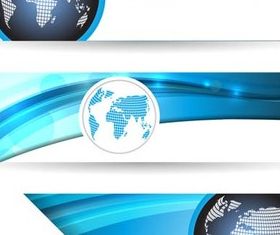 Globes Banners graphic vector