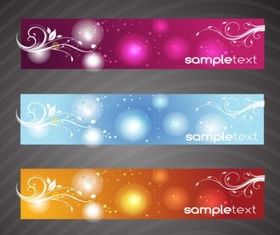 Floral Swirls Banners vectors graphics