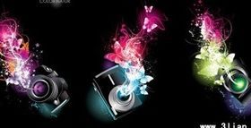 Glare camera set vector