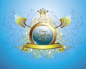 Gold Shield shiny vector