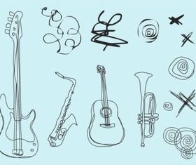 Musical Doodles creative vector