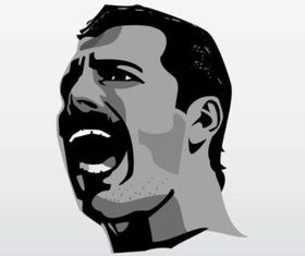 Singing Freddie Mercury vectors material