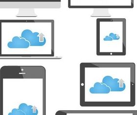 Computing Cloud Icons art design vectors
