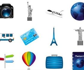 Travel Icons free set vector