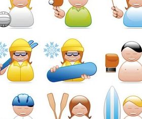 Shiny Athletes Icons art vectors graphics