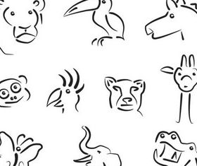 Animals Silhouettes Logo art Illustration vector