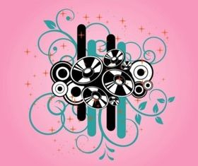 Floral Music Poster vector graphics