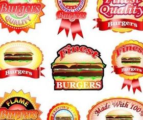 Food Shiny Labels creative vector