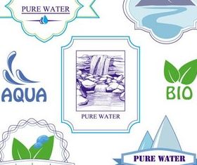 Water Shiny Labels vector
