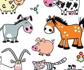 Drawn Cute Animals art vector graphics