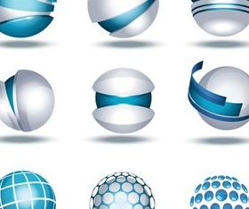 Round 3D Logo vector design