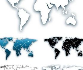 Stylish World Maps graphic vector