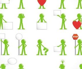 Color 3D People free vectors graphic