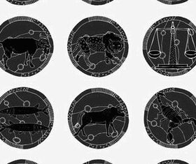 Dark Zodiac Symbols vector