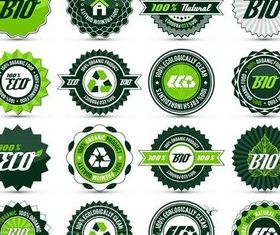Round Eco Labels vector design
