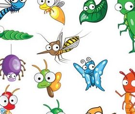 Dinosaurs and insects art shiny vector