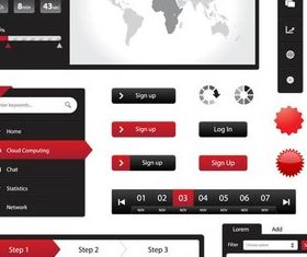 Grey Web Elements art vector material