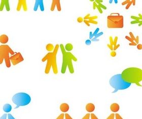 Color People Icons vector