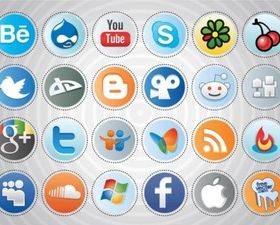 Social MediButtons Illustration vector