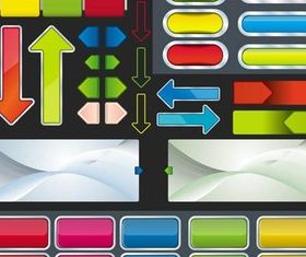 Colorful Web Elements design vector