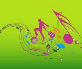 Colorful Music Design set vector