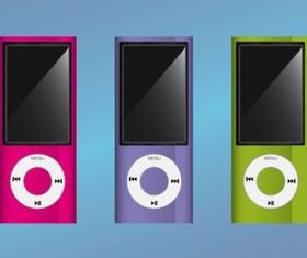 Colorful iPods vector
