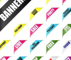 Colorful Info Stickers vector