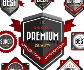 Red Quality Labels vector
