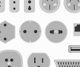 Different Sockets Symbols art vector set