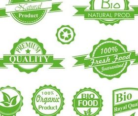 Green Quality Labels shiny vector