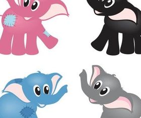 Cute elephants vector design