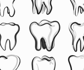 Logos with teeth graphic vector