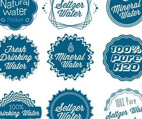 Stylish Water Labels vectors graphic