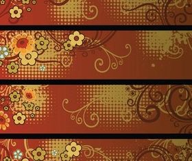 Floral Dark Banners vector