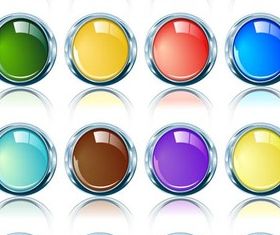 Shiny Glass Round Icons art vector