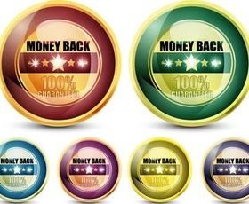 Round Sale Shiny Labels art design vectors