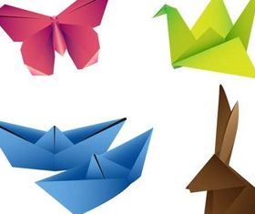 Animals Origami Logotypes art vector