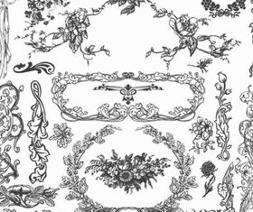 Swirl Floral Ornaments art vector set