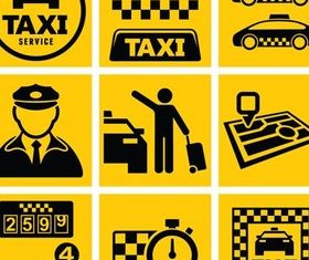 Taxi Elements graphic set vector