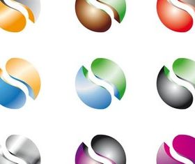 Round Logotypes art set vector