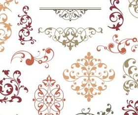 Swirl Floral Ornaments vector graphics