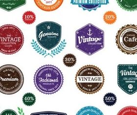 Different Shiny Labels vectors graphic