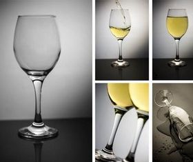 White Wine Collage set vector