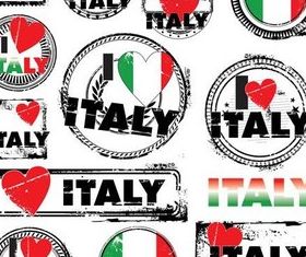 Italy Grunge Labels vector