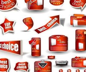 Red Website Elements vector