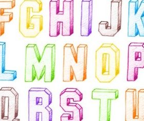Colorful Alphabet free set vector
