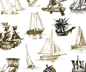 Drawing Old Ships vector