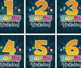 Birthday Cards vector graphics