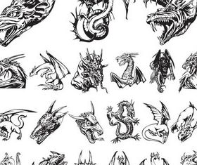 Furious dragon tattoo vector