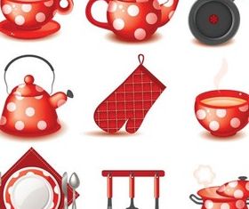 Red Stylish Cookware free vectors graphics